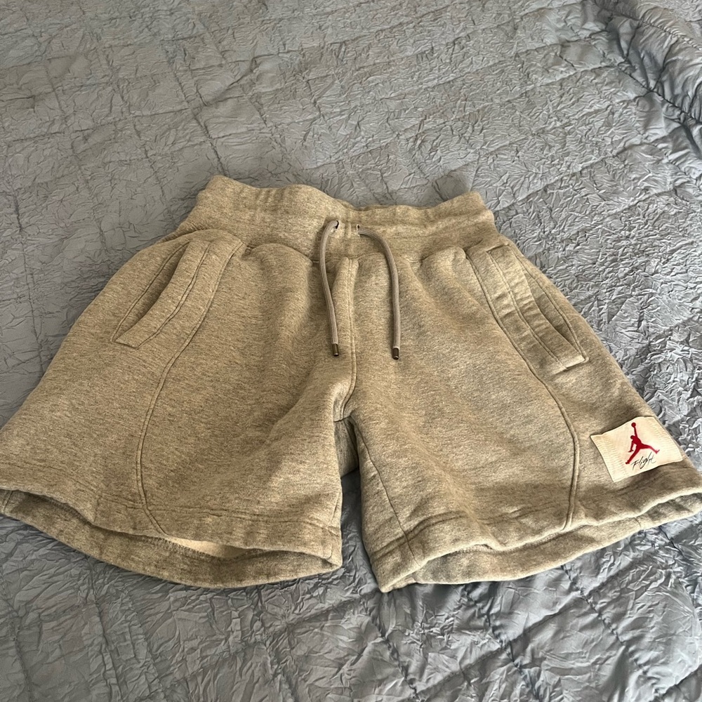 Jordan Flight High Waisted Gray Knit Shorts Womens XS
